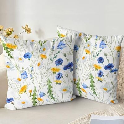 XPHZZL Lot de 2 housses de coussin 55 x 55 cm Housses d'oreiller décoratives florales de jardin double face douces pour canapé lit jardin extérieur décoration printanière avec fermeture éclair - Publicité XPHZZL Lot de 2 housses de coussin 55 x 55 cm Housses d'oreiller décoratives florales de jardin double face douces pour canapé lit jardin extérieur décoration printanière avec fermeture éclair - Publicité
