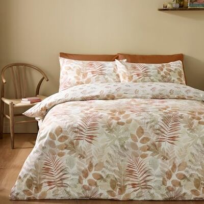 Catherine Lansfield Parure de lit réversible avec Housse de Couette et taies d'oreiller Motif Feuilles d'automne - Publicité Catherine Lansfield Parure de lit réversible avec Housse de Couette et taies d'oreiller Motif Feuilles d'automne - Publicité