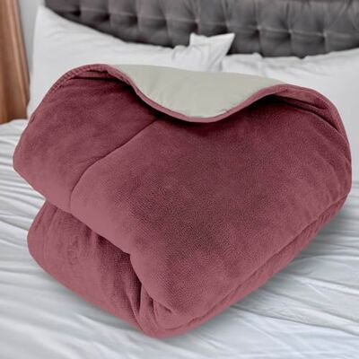 Soleil d'ocre , Couette doublée Polaire Microfibre 140x200 cm Bicolore Vieux Rose et Ivoire - Publicité Soleil d'ocre , Couette doublée Polaire Microfibre 140x200 cm Bicolore Vieux Rose et Ivoire - Publicité