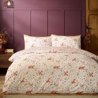 Catherine Lansfield Woodland Fox So Soft Parure de lit réversible Super King Size avec Housse de Couette et taies d'oreiller Naturel - Publicité Catherine Lansfield Woodland Fox So Soft Parure de lit réversible Super King Size avec Housse de Couette et taies d'oreiller Naturel - Publicité