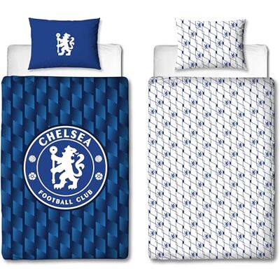 Character World Chelsea FC Parure de lit simple avec housse de couette réversible et taie d'oreiller assortie Bleu - Publicité Character World Chelsea FC Parure de lit simple avec housse de couette réversible et taie d'oreiller assortie Bleu - Publicité