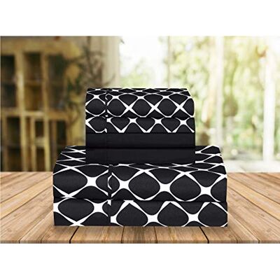 Elegant Comfort Parure de lit de Luxe Douce en Percale de 1500 Fils au Pouce carré, en Microfibre Douce, résistante aux Plis et à la décoloration (6 pièces), lit Double, Noir - Publicité Elegant Comfort Parure de lit de Luxe Douce en Percale de 1500 Fils au Pouce carré, en Microfibre Douce, résistante aux Plis et à la décoloration (6 pièces), lit Double, Noir - Publicité