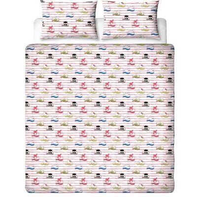 Character World Parure de lit Double Officielle Hello Kitty , Design Rare Housse de Couette réversible Double Face, Article Officiel avec taies d'oreiller Assorties. Publicité Character World Parure de lit Double Officielle Hello Kitty , Design Rare Housse de Couette réversible Double Face, Article Officiel avec taies d'oreiller Assorties. Publicité