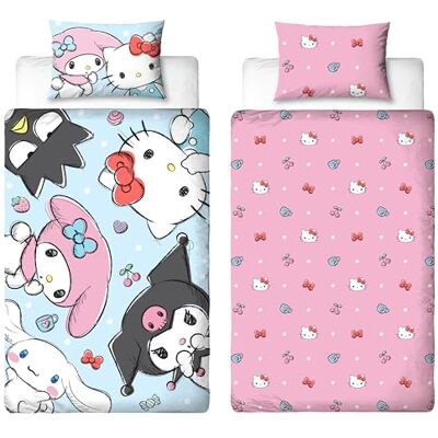 Character World Hello Kitty Housse de Couette Simple Officielle Design Sugar Literie réversible 2 Faces avec taies d’Oreiller Assorties Polycoton Multicolore - Publicité Character World Hello Kitty Housse de Couette Simple Officielle Design Sugar Literie réversible 2 Faces avec taies d’Oreiller Assorties Polycoton Multicolore - Publicité