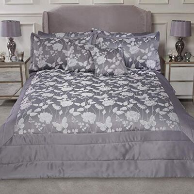 Emma Barclay Couvre-lit Motif Prairie Papillon argenté, 100% Polyester, pour lit Double/King Size - Publicité Emma Barclay Couvre-lit Motif Prairie Papillon argenté, 100% Polyester, pour lit Double/King Size - Publicité