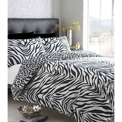 HOMEMAKER BEDDING Just Contempo Parure de lit king size Motif zèbre Noir/blanc - Publicité HOMEMAKER BEDDING Just Contempo Parure de lit king size Motif zèbre Noir/blanc - Publicité