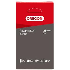 Oregon Chaîne de tronçonneuse compatible avec Stihl MSA161T, pour guide mini-tronçonneuse 25 cm (10 pouces), pas 1/4” Low Profile, 57 maillons, jauge 1,1 mm, faible rebond, gouges demi-rondes (24AP) - Publicité Oregon Chaîne de tronçonneuse compatible avec Stihl MSA161T, pour guide mini-tronçonneuse 25 cm (10 pouces), pas 1/4” Low Profile, 57 maillons, jauge 1,1 mm, faible rebond, gouges demi-rondes (24AP) - Publicité