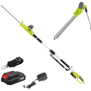 DEWINNER Taille-Haies sur Perche sans Fil téléscopique, Electrique Pole 20V 2.0Ah, (Longueur: 45cm, Capacité: 16mm), avec 1 Batterie Chargeur, Pole d'extension de 2.4M Cutter - Publicité DEWINNER Taille-Haies sur Perche sans Fil téléscopique, Electrique Pole 20V 2.0Ah, (Longueur: 45cm, Capacité: 16mm), avec 1 Batterie Chargeur, Pole d'extension de 2.4M Cutter - Publicité