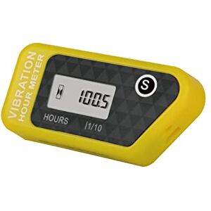 YOOREAL Compteur horaire sans fil alimenté par batterie, jauge de détection de vibration pour tracteur de pelouse, chariot de golf, tronçonneuse, déchiqueteuse à bois, fendeuse de bûches (Yellow) - Publicité YOOREAL Compteur horaire sans fil alimenté par batterie, jauge de détection de vibration pour tracteur de pelouse, chariot de golf, tronçonneuse, déchiqueteuse à bois, fendeuse de bûches (Yellow) - Publicité