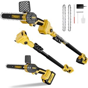 TROOZY Mini Tronconneuse a Batterie 2-EN-1 Elagueuse sur Perche, Brushless, Coupe Branche Telescopique Electrique, Élagueuse sur Perche avec Batterie 3000mAh Jusqu'à 100min, Jusqu'à 4,57m, 21V/6pouces - Publicité TROOZY Mini Tronconneuse a Batterie 2-EN-1 Elagueuse sur Perche, Brushless, Coupe Branche Telescopique Electrique, Élagueuse sur Perche avec Batterie 3000mAh Jusqu'à 100min, Jusqu'à 4,57m, 21V/6pouces - Publicité