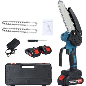 nawoefii Mini tronçonneuse sans fil 6 pouces, 2 batteries et chargeur rapide, moteur sans balais 400 W, verrouillage de sécurité, protection anti-éclaboussures, pour l'élagage des arbres, la coupe du bois - Publicité nawoefii Mini tronçonneuse sans fil 6 pouces, 2 batteries et chargeur rapide, moteur sans balais 400 W, verrouillage de sécurité, protection anti-éclaboussures, pour l'élagage des arbres, la coupe du bois - Publicité