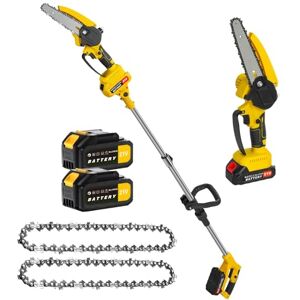 reukmuuc Elagueuse sur Perche, Tronçonneuse Électrique Taille Haie Telescopique 550W, Moteur Sans Balais, Perche Rétractable 2,7 à 3,6 m, 2x1,5Ah Batteries, Coupe Haute Précise pour Élagage Jardinier Ja - Publicité reukmuuc Elagueuse sur Perche, Tronçonneuse Électrique Taille Haie Telescopique 550W, Moteur Sans Balais, Perche Rétractable 2,7 à 3,6 m, 2x1,5Ah Batteries, Coupe Haute Précise pour Élagage Jardinier Ja - Publicité