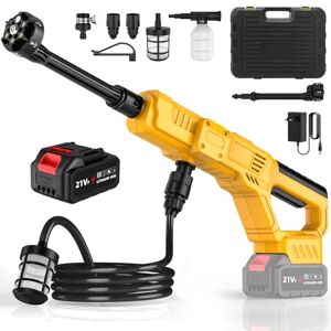 SWBSLL Nettoyeur Haute Pression sans Fil, Nettoyeur Haute Pression sur Batterie 50 Bars avec 1 x 3Ah Batteries, Buse Réglable 6 en 1, Nettoyeur Hydrojet pour Nettoyer Les Voitures et l’Extérieur - Publicité SWBSLL Nettoyeur Haute Pression sans Fil, Nettoyeur Haute Pression sur Batterie 50 Bars avec 1 x 3Ah Batteries, Buse Réglable 6 en 1, Nettoyeur Hydrojet pour Nettoyer Les Voitures et l’Extérieur - Publicité