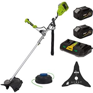 VITO Débroussailleuse à Batterie/Coupe Bordure 40V + 2 Batteries Lithium 4.0Ah Moteur Brushless Lame + Bobine de fil - Publicité VITO Débroussailleuse à Batterie/Coupe Bordure 40V + 2 Batteries Lithium 4.0Ah Moteur Brushless Lame + Bobine de fil - Publicité
