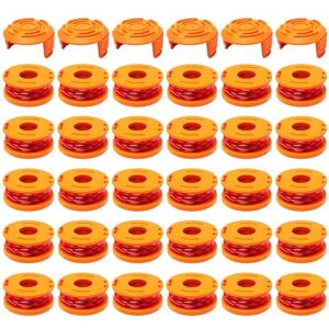 GLDCAPA 36 Pièces WA0010 Bobine de Fil de Coupe de Rechange, 3 m x 30, 1.65 mm, Compatible avec Les Coupe-Bordures, 30 Bobines de Fil et 6 Capuchons - Publicité GLDCAPA 36 Pièces WA0010 Bobine de Fil de Coupe de Rechange, 3 m x 30, 1.65 mm, Compatible avec Les Coupe-Bordures, 30 Bobines de Fil et 6 Capuchons - Publicité