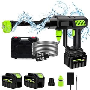 Pneterg Haute Pression à Batterie, 60Bar Nettoyeur Haute Pression sans Fil avec Pulvérisateur de Mousse, 6-en-1 Buse Rotative, Pistolet Haute Pression pour Le Nettoyage et Arrosage - Publicité Pneterg Haute Pression à Batterie, 60Bar Nettoyeur Haute Pression sans Fil avec Pulvérisateur de Mousse, 6-en-1 Buse Rotative, Pistolet Haute Pression pour Le Nettoyage et Arrosage - Publicité