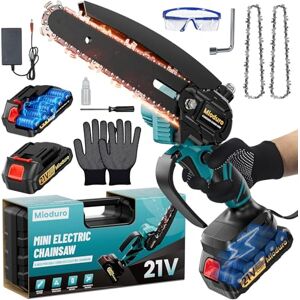 Mioduro Mini Tronçonneuse à Batterie 6 Pouces, Tronçonneuse Électrique avec 2 Batteries de 4000 mAh et 2 Chaînes, Scie Électrique pour Couper du Bois et Tailler des Branches dans le Jardin - Publicité Mioduro Mini Tronçonneuse à Batterie 6 Pouces, Tronçonneuse Électrique avec 2 Batteries de 4000 mAh et 2 Chaînes, Scie Électrique pour Couper du Bois et Tailler des Branches dans le Jardin - Publicité