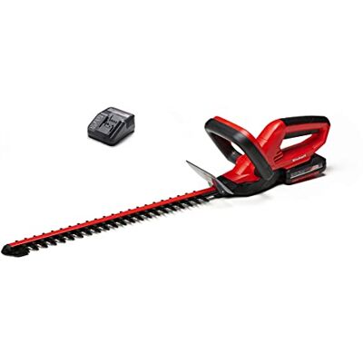 Einhell Taille-Haies sans Fil GE-CH 1846 Li Kit Power X-Change (18 V, 2,0 Ah, Longueur de Coupe 46 cm Longueur de Lame 52 cm, Epaisseur de Coupe 11 mm) Livré avec Batterie 2,0 Ah et Chargeur - Publicité Einhell Taille-Haies sans Fil GE-CH 1846 Li Kit Power X-Change (18 V, 2,0 Ah, Longueur de Coupe 46 cm Longueur de Lame 52 cm, Epaisseur de Coupe 11 mm) Livré avec Batterie 2,0 Ah et Chargeur - Publicité