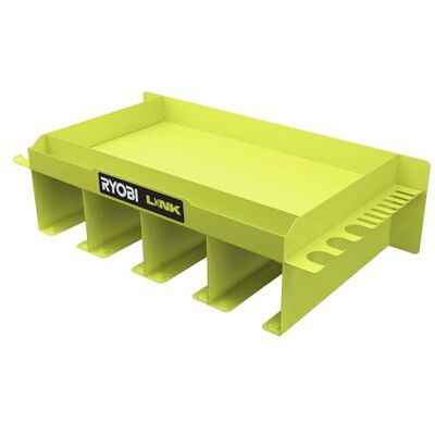 RYOBI Étagère Polyvalente Métal Link RSLW809 Tablette Rangement, Acier, Charge 22kg, pour Bidons Batteries - Publicité RYOBI Étagère Polyvalente Métal Link RSLW809 Tablette Rangement, Acier, Charge 22kg, pour Bidons Batteries - Publicité