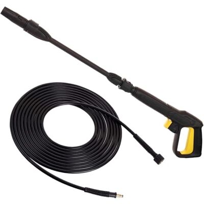 Techkar Pistolet pour Nettoyeur Haute Pression avec Tuyau et Lance Accessoires Karcher K2 K5 – Buse Réglable Vario – Click Quick Connect – 5 m – M22x1,5 - Publicité Techkar Pistolet pour Nettoyeur Haute Pression avec Tuyau et Lance Accessoires Karcher K2 K5 – Buse Réglable Vario – Click Quick Connect – 5 m – M22x1,5 - Publicité