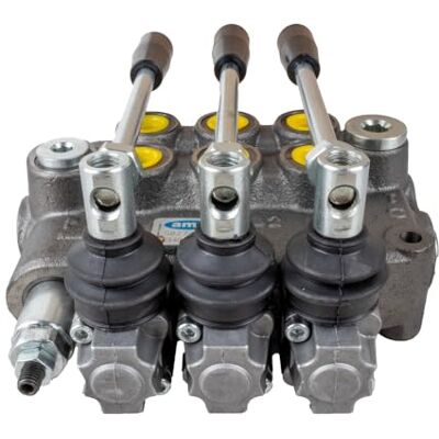 AMA Distributeur hydraulique Basic pour tracteurs 3/8" et à 3 leviers : Distributeur hydraulique double effet avec rappel par ressort, Débit 40 L/min, Pression maximale 180 bar - Publicité AMA Distributeur hydraulique Basic pour tracteurs 3/8" et à 3 leviers : Distributeur hydraulique double effet avec rappel par ressort, Débit 40 L/min, Pression maximale 180 bar - Publicité