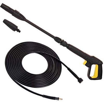 Techkar Pistolet pour Nettoyeur Haute Pression avec Tuyau et Lance Accessoires Karcher K2 K5 – Buse Réglable Vario – Click Quick Connect – 5 m – M22x1,5 - Publicité Techkar Pistolet pour Nettoyeur Haute Pression avec Tuyau et Lance Accessoires Karcher K2 K5 – Buse Réglable Vario – Click Quick Connect – 5 m – M22x1,5 - Publicité