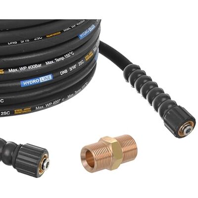 Techkar Remplacement Tuyau à Haute Pression Accessoire pour Nettoyeur Haute Pression Filetage M22x1,5-400 Bar Compatible avec Karcher HD HDS Longeur 25 m - Publicité Techkar Remplacement Tuyau à Haute Pression Accessoire pour Nettoyeur Haute Pression Filetage M22x1,5-400 Bar Compatible avec Karcher HD HDS Longeur 25 m - Publicité