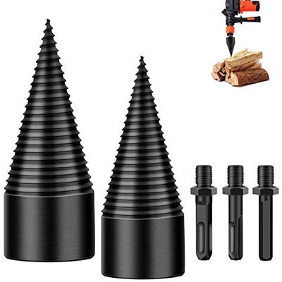 TALOEYH Foret de Fendage de Bois, 32&42mm Fendeurs de bûches, Fendeuse Bois Cône, Fendeuse à Bois pour Perceuse Électrique Avec Poignée Carrée, Ronde, Hexagonale - Publicité TALOEYH Foret de Fendage de Bois, 32&42mm Fendeurs de bûches, Fendeuse Bois Cône, Fendeuse à Bois pour Perceuse Électrique Avec Poignée Carrée, Ronde, Hexagonale - Publicité