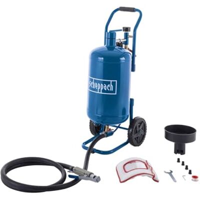 Scheppach Sableuse mobile SBT-20- tuyau 2,5m Consommation d'air 250 l/min - Publicité Scheppach Sableuse mobile SBT-20- tuyau 2,5m Consommation d'air 250 l/min - Publicité