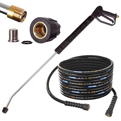 Techkar Eau Chaude Pistolet 15m Tuyau 250bar DN8 Lance Buse pour à Nettoyeur Haute Pression Karcher HD HDS - Publicité Techkar Eau Chaude Pistolet 15m Tuyau 250bar DN8 Lance Buse pour à Nettoyeur Haute Pression Karcher HD HDS - Publicité