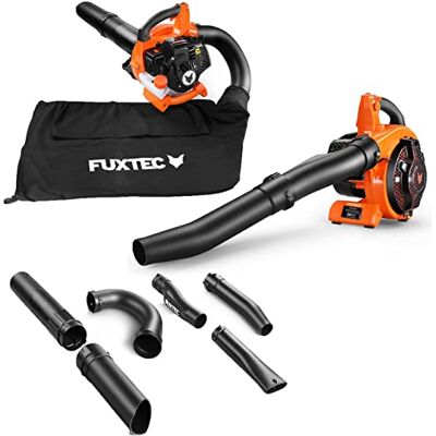 Fuxtec Souffleur à feuilles mortes à essence FX LBS126 Souffleur broyeur à feuilles 4 en 1 avec 2 tubes de soufflage et un sac collecteur Testé classe supérieure 1,4 - Publicité Fuxtec Souffleur à feuilles mortes à essence FX LBS126 Souffleur broyeur à feuilles 4 en 1 avec 2 tubes de soufflage et un sac collecteur Testé classe supérieure 1,4 - Publicité