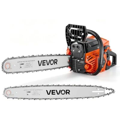 VEVOR Tronçonneuse Thermique 62 cm³ 2,7 kW Scie à Chaîne à Essence 2 Temps Pour Coupe Bois, Élagage, Défrichage, avec Guides-chaînes 508/558,8 mm, Starter Synchronisé à Accélérateur, Double Réservoir - Publicité VEVOR Tronçonneuse Thermique 62 cm³ 2,7 kW Scie à Chaîne à Essence 2 Temps Pour Coupe Bois, Élagage, Défrichage, avec Guides-chaînes 508/558,8 mm, Starter Synchronisé à Accélérateur, Double Réservoir - Publicité