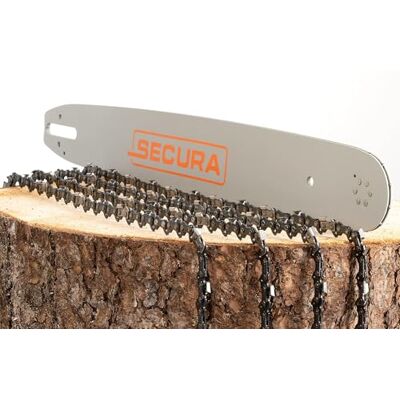 Secura 4x Chaîne de Scie + 1 Guide 50cm 3/8' 1,6mm 72, compatible avec Stihl - Publicité Secura 4x Chaîne de Scie + 1 Guide 50cm 3/8' 1,6mm 72, compatible avec Stihl - Publicité