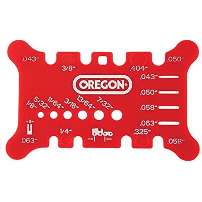 Oregon 556418 Barre de tronçonneuse et outil de mesure de chaîne Rouge - Publicité Oregon 556418 Barre de tronçonneuse et outil de mesure de chaîne Rouge - Publicité
