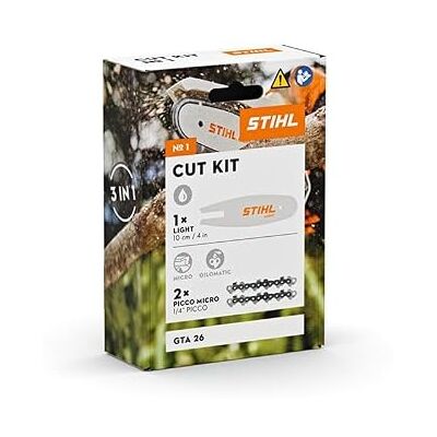 Kit de chaînes Stihl GTA 26 - Guide & 2 Chaînes - Léger & Durable - Publicité Kit de chaînes Stihl GTA 26 - Guide & 2 Chaînes - Léger & Durable - Publicité
