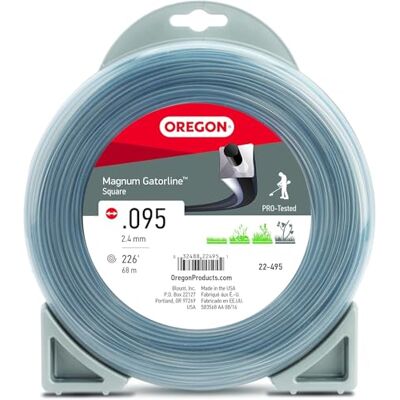 Oregon Magnum Gatorline 095 Fil de débroussailleuse carré Professionnel pour débroussailleuse à gaz et électrique, s'adapte à la Plupart des modèles Standard 2,4 cm x 77,6 m (22-495) - Publicité Oregon Magnum Gatorline 095 Fil de débroussailleuse carré Professionnel pour débroussailleuse à gaz et électrique, s'adapte à la Plupart des modèles Standard 2,4 cm x 77,6 m (22-495) - Publicité