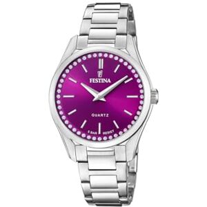 Festina Montre Femme Analogique Acier Inoxydable 316L Argenté Quartz Verre minéral Haute résistance Étanche 5 ATM Mademoiselle - Publicité Festina Montre Femme Analogique Acier Inoxydable 316L Argenté Quartz Verre minéral Haute résistance Étanche 5 ATM Mademoiselle - Publicité