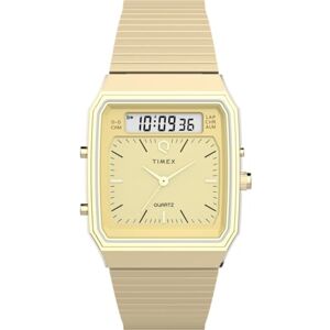 Timex Montre à Quartz analogique-numérique pour Homme avec Bracelet en Acier Inoxydable Q Reissue - Publicité Timex Montre à Quartz analogique-numérique pour Homme avec Bracelet en Acier Inoxydable Q Reissue - Publicité