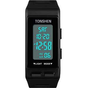 TONSHEN Unisexe Multifonctionnelnel Digitale Montre Homme Femme LED Double Temps Alarme Chronomètre Outdoor Sport Montres Bracelet Alarme Date Chronomètre (Noir) - Publicité TONSHEN Unisexe Multifonctionnelnel Digitale Montre Homme Femme LED Double Temps Alarme Chronomètre Outdoor Sport Montres Bracelet Alarme Date Chronomètre (Noir) - Publicité