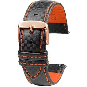 SinSed 18Mm 20Mm 21Mm 22Mm 23Mm 24Mm Hommes Femmes Couture Bracelet De Montre En Fiber De Carbone Bracelet En Cuir, Pin d'orange RG, 22mm - Publicité SinSed 18Mm 20Mm 21Mm 22Mm 23Mm 24Mm Hommes Femmes Couture Bracelet De Montre En Fiber De Carbone Bracelet En Cuir, Pin d'orange RG, 22mm - Publicité