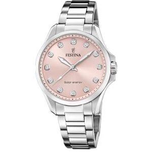 Festina Montre Solaire Femme Acier Inoxydable 316L Argenté Quartz Verre minéral Haute résistance Étanche 5 ATM Solar Energy - Publicité Festina Montre Solaire Femme Acier Inoxydable 316L Argenté Quartz Verre minéral Haute résistance Étanche 5 ATM Solar Energy - Publicité
