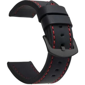 ZacLAy 18Mm 20Mm 22Mm 24Mm Bracelet De Montre Bracelet Sport Bracelet De Montre En Cuir Vintage Boucle En Acier Inoxydable, Noir rouge noir, 20mm - Publicité ZacLAy 18Mm 20Mm 22Mm 24Mm Bracelet De Montre Bracelet Sport Bracelet De Montre En Cuir Vintage Boucle En Acier Inoxydable, Noir rouge noir, 20mm - Publicité