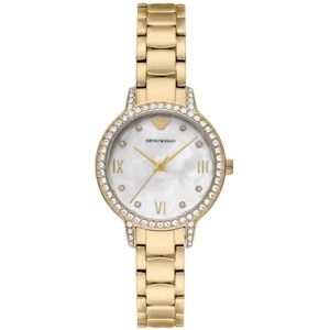 Emporio Armani Montre pour Femmes, 32mm Quartz Ton Or Mouvement à Trois Aiguilles et Bracelet en Acier Inoxydable - Publicité Emporio Armani Montre pour Femmes, 32mm Quartz Ton Or Mouvement à Trois Aiguilles et Bracelet en Acier Inoxydable - Publicité