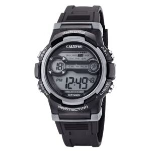Calypso Montre Enfant Digitale Bracelet Caoutchouc Noir Étanche 10 ATM Date Calendrier Chronomètre Double Heure Lumière Alarme 12/24 h Digital Crush - Publicité Calypso Montre Enfant Digitale Bracelet Caoutchouc Noir Étanche 10 ATM Date Calendrier Chronomètre Double Heure Lumière Alarme 12/24 h Digital Crush - Publicité