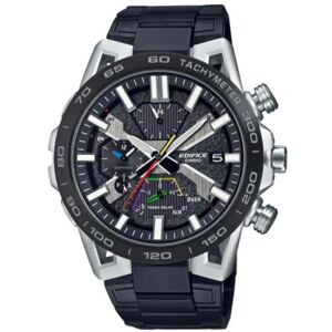 Casio Montre Solaire Homme 55.60mm avec Cadran Noir analogique et Bracelet en Bracelet en Acier Noir - Publicité Casio Montre Solaire Homme 55.60mm avec Cadran Noir analogique et Bracelet en Bracelet en Acier Noir - Publicité