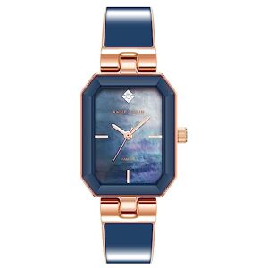 Anne Klein Montre bracelet pour femme avec cadran en diamant véritable, Bleu marine/or rose, - Publicité Anne Klein Montre bracelet pour femme avec cadran en diamant véritable, Bleu marine/or rose, - Publicité