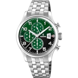 Festina Montre pour Homme Timeless Chronograph Boîtier en Acier Inoxydable Gris Bracelet en Acier Inoxydable Gris - Publicité Festina Montre pour Homme Timeless Chronograph Boîtier en Acier Inoxydable Gris Bracelet en Acier Inoxydable Gris - Publicité