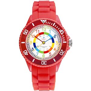 Alienwork Kids Montre Pédagogique Apprendre l'Heure Enfants Fille Rouge Bracelet en Silicone Multicolore Enfants Résistant à l'eau 5 ATM Temps d'apprentissage - Publicité Alienwork Kids Montre Pédagogique Apprendre l'Heure Enfants Fille Rouge Bracelet en Silicone Multicolore Enfants Résistant à l'eau 5 ATM Temps d'apprentissage - Publicité