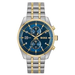 BOSS Montre Chronographe à Quartz pour Homme Collection SKYTRAVELLER avec Bracelet en Acier Inoxydable à Deux Coloris - Publicité BOSS Montre Chronographe à Quartz pour Homme Collection SKYTRAVELLER avec Bracelet en Acier Inoxydable à Deux Coloris - Publicité