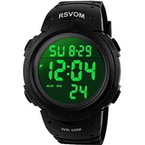 RSVOM Montres numériques pour Homme, Montre de Sport étanche 5 ATM avec Alarme/chronomètre Noir Grand Visage en Cours d'exécution Montre - Publicité RSVOM Montres numériques pour Homme, Montre de Sport étanche 5 ATM avec Alarme/chronomètre Noir Grand Visage en Cours d'exécution Montre - Publicité